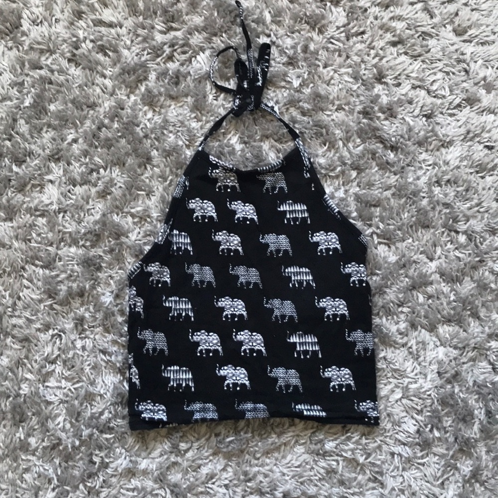 Reversible halter crop top